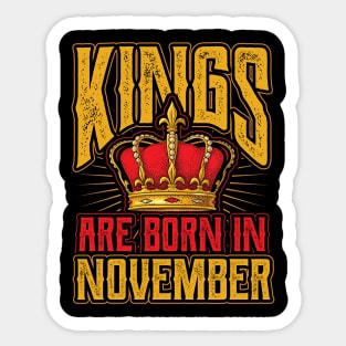 Kings are Born in November Birthday Gift Sticker